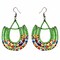 Bright Beaded Dangle Earrings for Women Lightweight Colorful Statement Jewelry